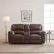 Proctor Brown Double 80" Power Reclining Console Loveseat