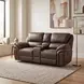 Proctor Brown Double 80" Power Reclining Console Loveseat