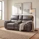 Proctor Gray Double Glider 80" Reclining Console Loveseat