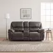 Proctor Gray Double Glider 80" Reclining Console Loveseat