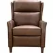 Pryce Oasis Walnut Leather Push Thru The Arms Recliner