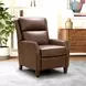 Pryce Oasis Walnut Leather Push Thru The Arms Recliner