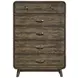 Rex Walnut 5 Drawer Chest