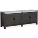 Plum Creek Ravenwood Black and White 70" Marble Top TV Stand