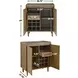 Novato Light Brown Sintered Stone 2 Door Bar Cabinet