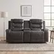 Putnam Gray 78" Double Glider Reclining Center Console Loveseat