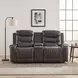 Putnam Gray Double 78" Power Reclining Center Console Loveseat