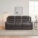 Putnam Gray 87" Double Reclining Sofa With Drop Down Table
