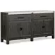 Plum Creek Ravenwood Black and White 4 Door Marble Top Sideboard