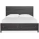 Meadowrise Raisin Black King Storage Panel Bed