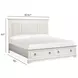 Crownfall Whisper White and Cerused Nutmeg King Upholstered Storage Panel Bed