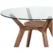 Oscar Walnut Round Glass Dining Room Set