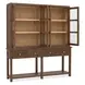 Driftwood Worn Saddle 4 Glass Door Display Cabinet with LED