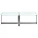 Whitehall Aged Pewter and Chrome Pucks Rectangular Glass Top Cocktail Table