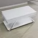 Zena White Rectangular Lift Top Cocktail Table with Casters