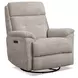 Sophisticated Oat Performance Fabric Swivel Gliding Power Recliner with Power Lumbar and USB Charging