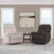 Sophisticated Oat Performance Fabric Swivel Gliding Power Recliner with Power Lumbar and USB Charging