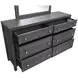 Meadowrise Raisin Black 6 Drawer Dresser with Rectangular Mirror