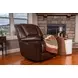 Plush Tavern Brown Leather Power Gliding Recliner with Power Lumbar and USB Charging