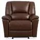 Plush Tavern Brown Leather Power Gliding Recliner with Power Lumbar and USB Charging