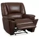 Plush Tavern Brown Leather Power Gliding Recliner with Power Lumbar and USB Charging