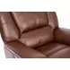Plush Tavern Brown Leather Power Gliding Recliner with Power Lumbar and USB Charging