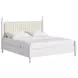 Haven Warm White King Upholstered Finial Poster Bed