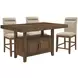 Garland Brown Extendable Rectangular Storage Counter Height Dining Room Set