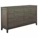 Grainstone Sable 8 Drawer Sellers Dresser with Rectangular Landscape Mirror