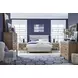 Plum Creek Sierra Brown and Elite Dove Queen Upholstered Panel Bed