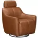 Milanoir Renaissance Cinnamon Leather Upholstered Swivel Gliding Accent Chair