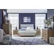 Plum Creek Sierra Brown and Elite Dove Queen Upholstered Panel Bed