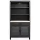 Plum Creek Ravenwood Black and White 2 Glass Door Display Cabinet with LED