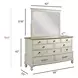 Litchfield Sunwashed and Brown 10 Drawer Cotswold Dresser with Rectangular Landscape Mirror