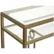 Serenelle Burnished Brass Rectangular Glass Top Cocktail Table