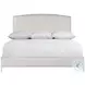 Silhouette Polished Stainless Steel King Upholstered Panel Bed