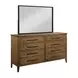Alder Haven Warm Brunette and Matte Black 8 Drawer Larson Dresser with Rectangular Mirror