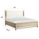 Sunset Cove Sanibel Brown and Cream California King Upholstered Panel Bed