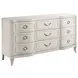 Harmony Eggshell and Black 9 Drawer Emelie Dresser with Rectangular Schafer Mirror
