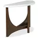 Elowen Vale Turkish Coffee and White Demilune Marble Top Sofa Table