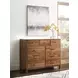 Woodmont Walnut 9 Drawer Flat Top Dresser with Rectangular Dornoch Mirror