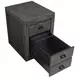Foxrun Hollow Ravenwood Black 2 Drawer File Cabinet with Casters