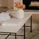 River Botticino and Black Rectangular Marble Top Coffee Table