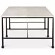 River Botticino and Black Rectangular Marble Top Coffee Table