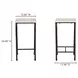 River Botticino and Black Square Marble Top Side Table