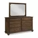 Kingswell Rich Hazelnut 8 Drawer Witham Bureau with Rectangular Mirror