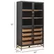 Lindon Coffee Bean and Burnished Brass 4 Glass Door Display Cabinet