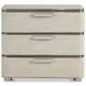 Corinne Beige 3 Drawer Nightstand with USB Port