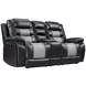 Nikko Black 74" Loveseat with Dual Recliner and Nailhead Trim