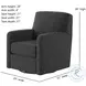 Flash Dance Brady Charcoal Swivel Glider